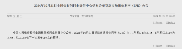 外盘期货配资 10月LPR报价出炉：1年期和5年期以上利率均下调25个基点